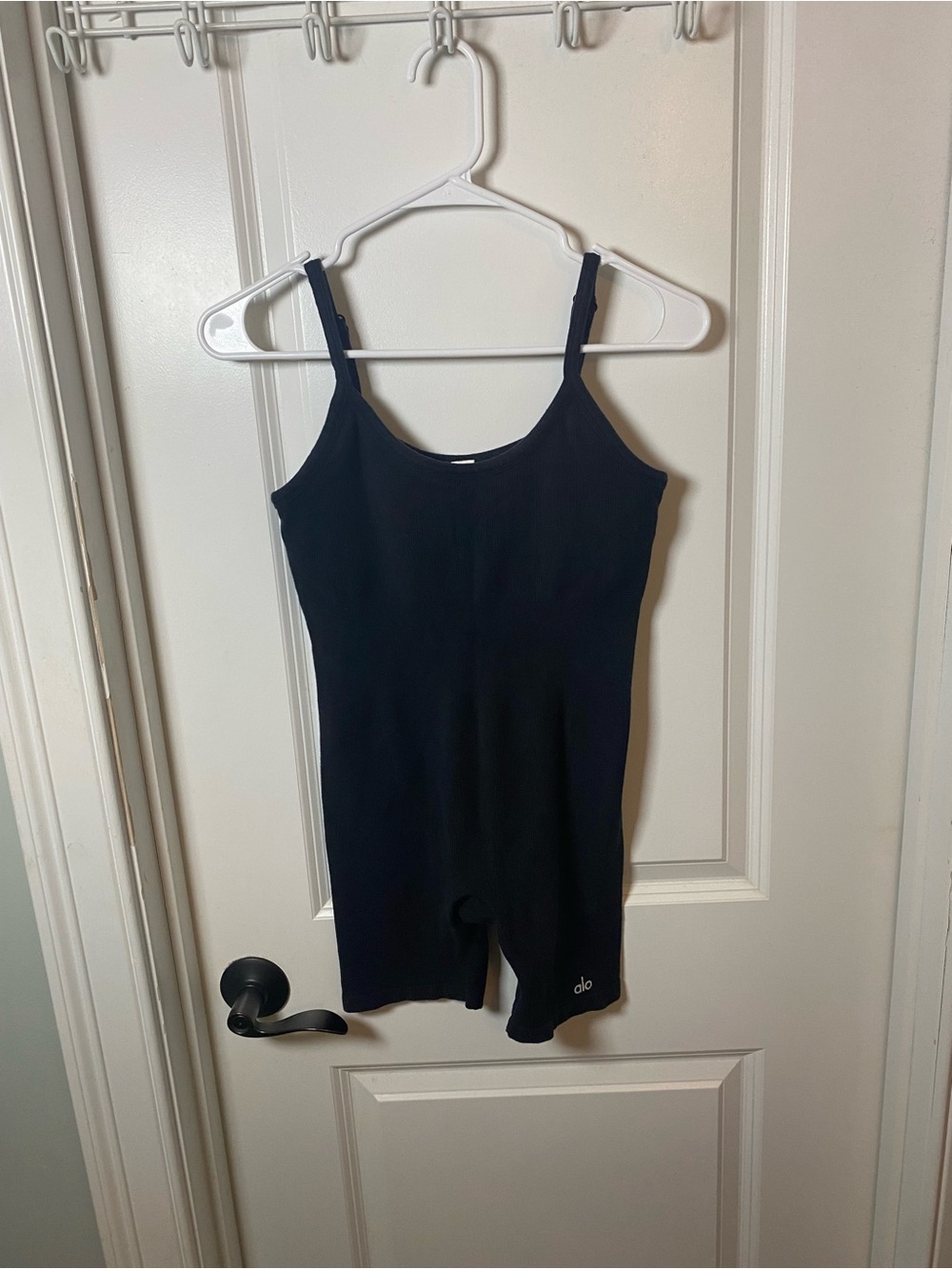 ALO Yoga Black Slim Unitard with Adjustable Straps